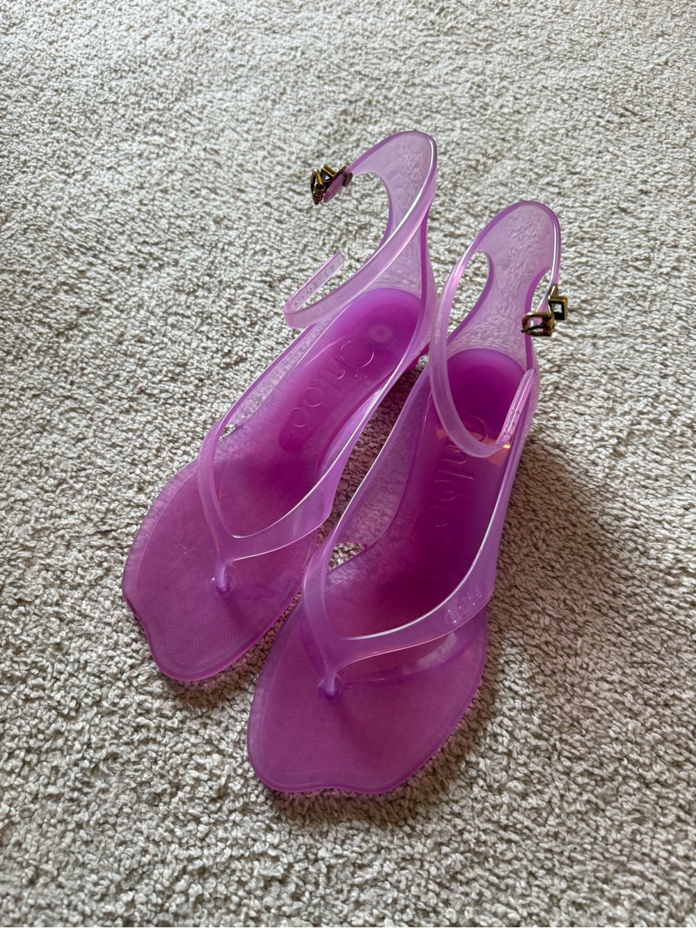 Chloe Jelly Thong Shell Ankle-Strap Sandals